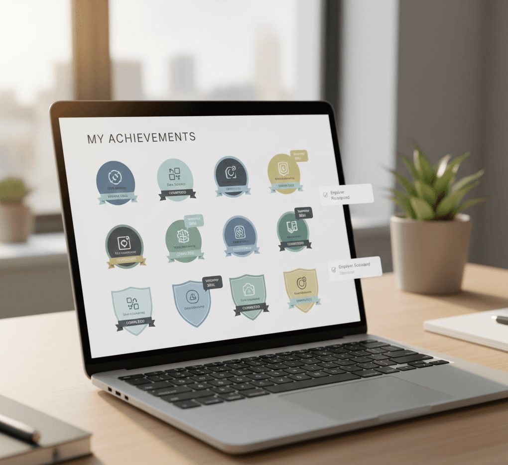 Skill badges and credentials display